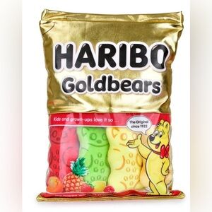 Haribo Goldbears Gummy Bears Throw Pillow W/ Mini Plush Bear Pieces Inside NEW